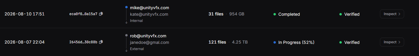 ZettaSend delivery audit log